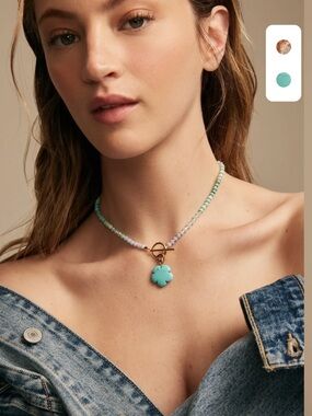 Lucky brand  Turquoise Beaded Pendant Necklace
